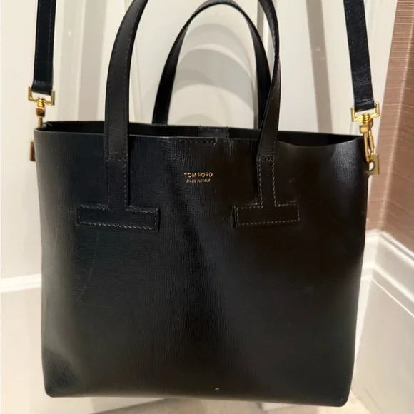 Tom Ford cross body Black Tote with signature “T” straps - Picture 2 of 6